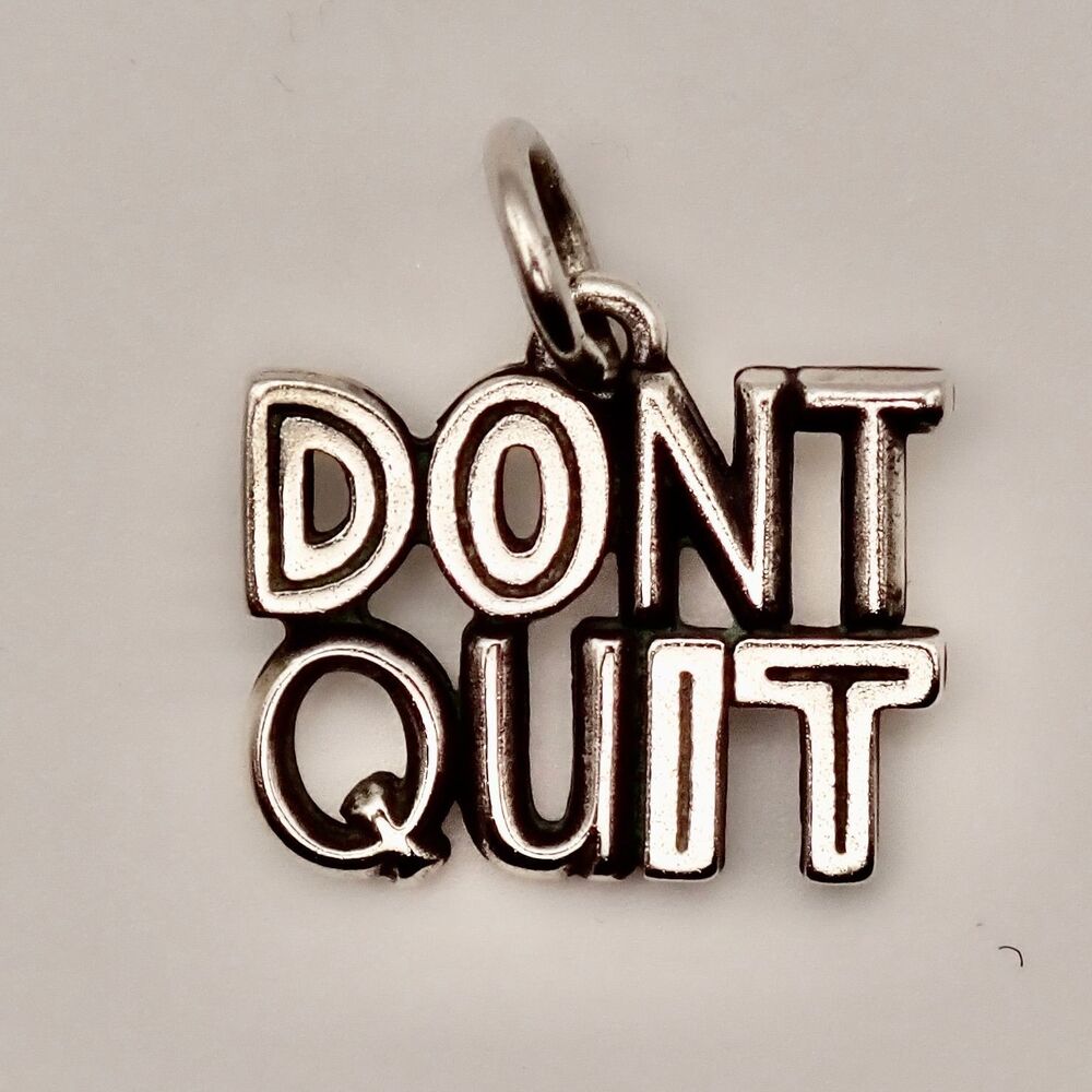 NEW James Avery Sterling Silver Dont Quit Charm Pendant 925 Inspirational Word